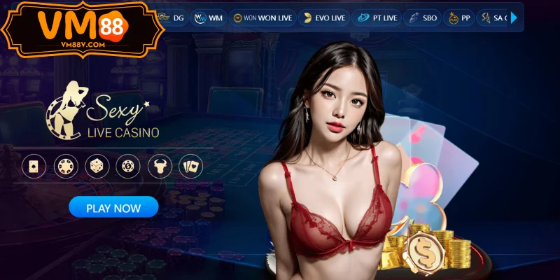 Bàn baccarat Live Casino VM88